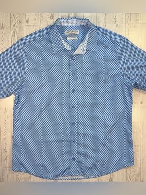 Nick Graham Everywhere Stretch Modern Fit Shirt XL Blue Short Sleeve
